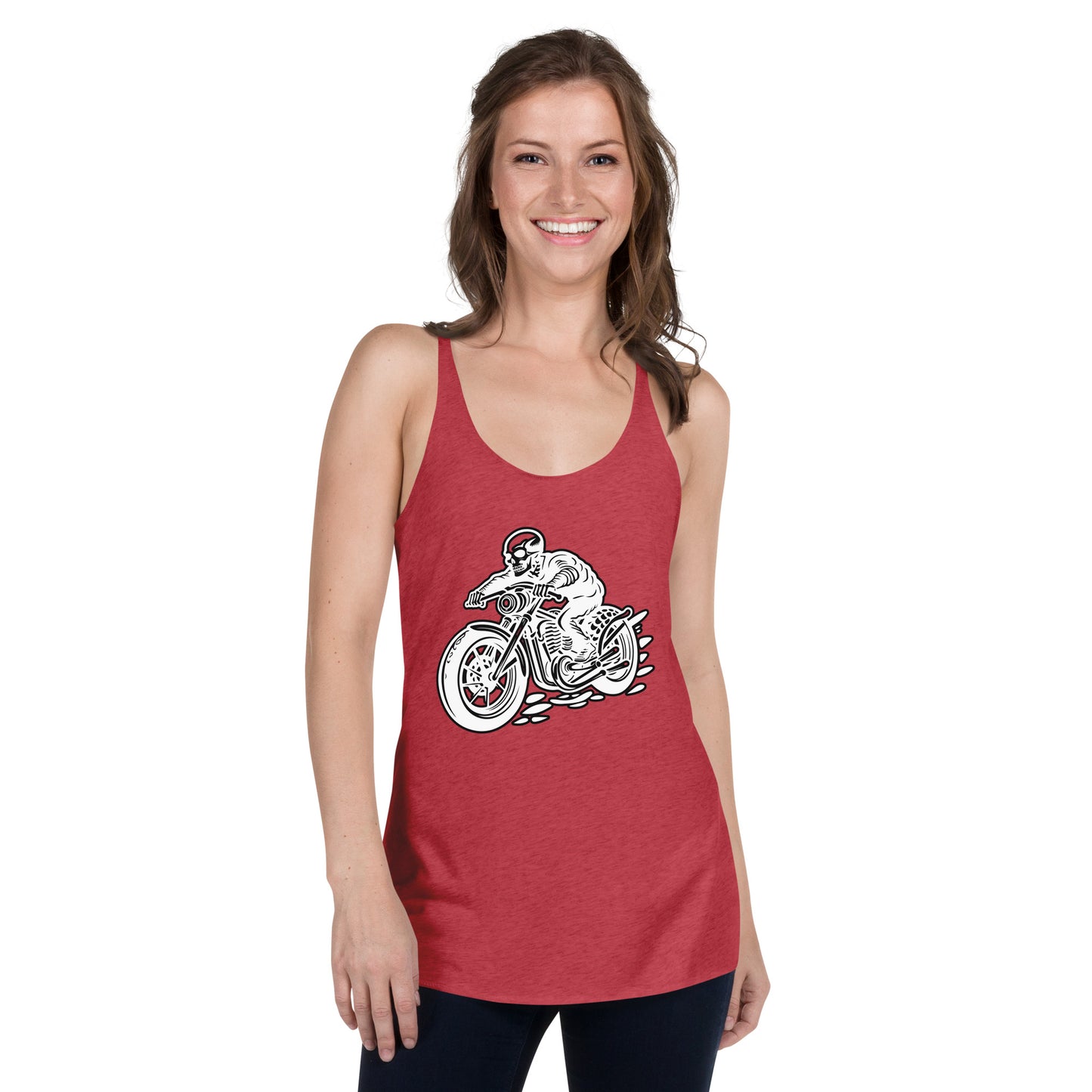 Skeleton Biker Women's Racerback Tank