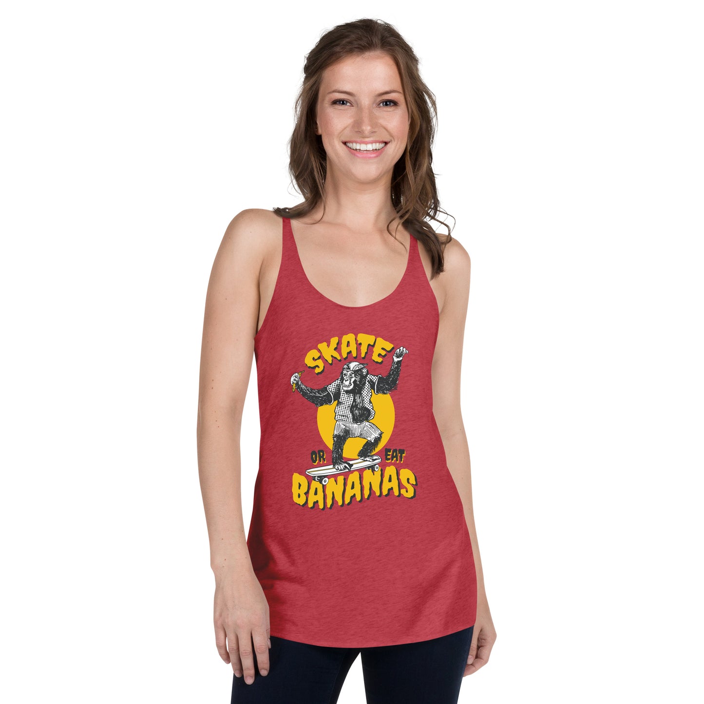 Skate Or Eat Bananas Women's Racerback Tank