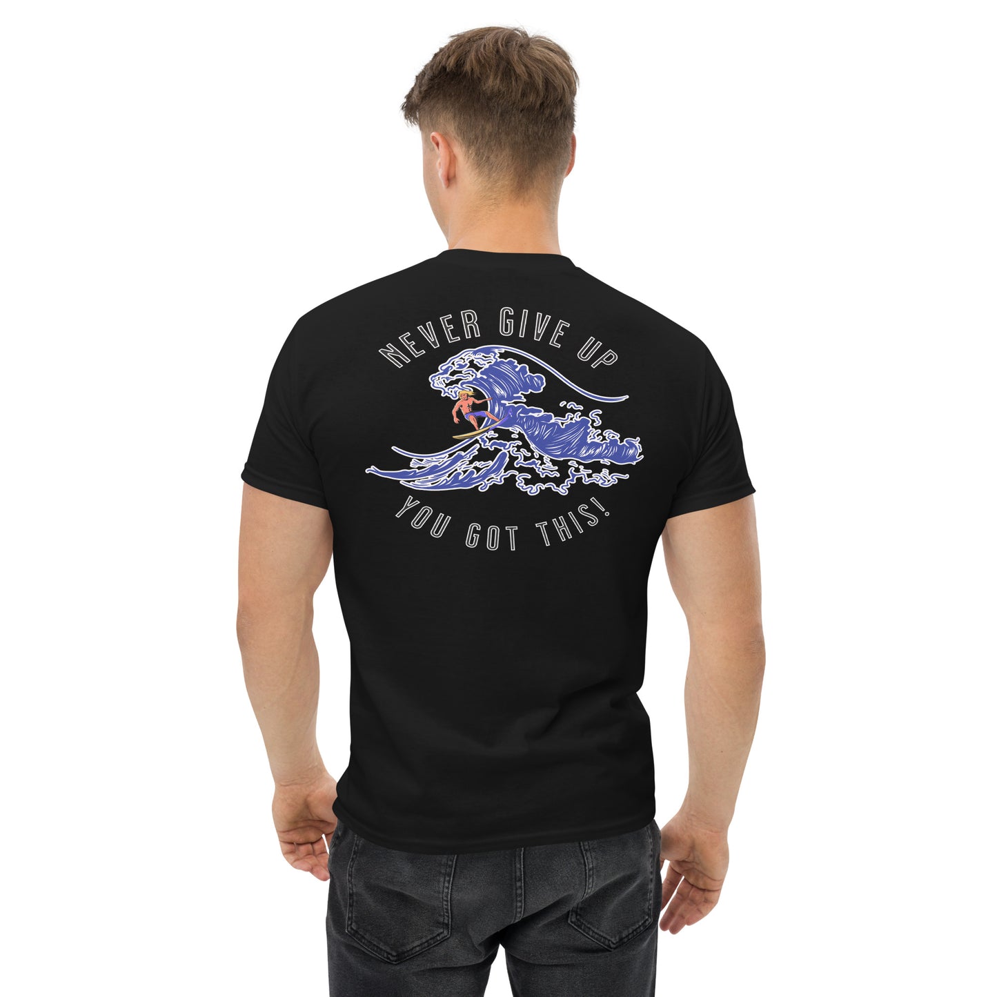 Surfer Never Give Up Men's Classic Tee