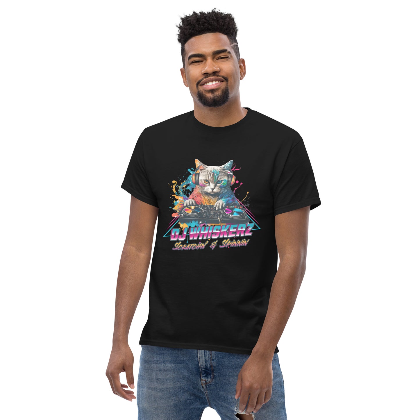 Cat DJ Whiskerz Men's Classic Tee