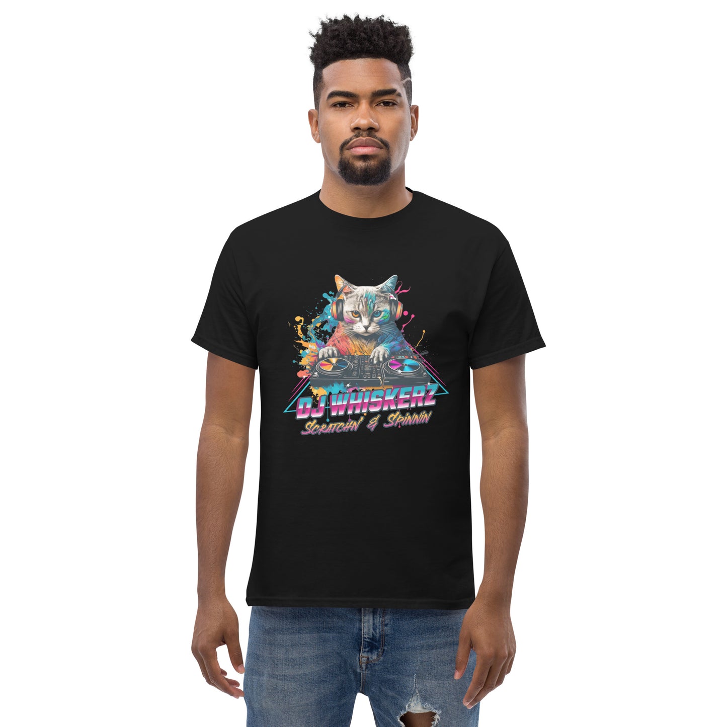 Cat DJ Whiskerz Men's Classic Tee