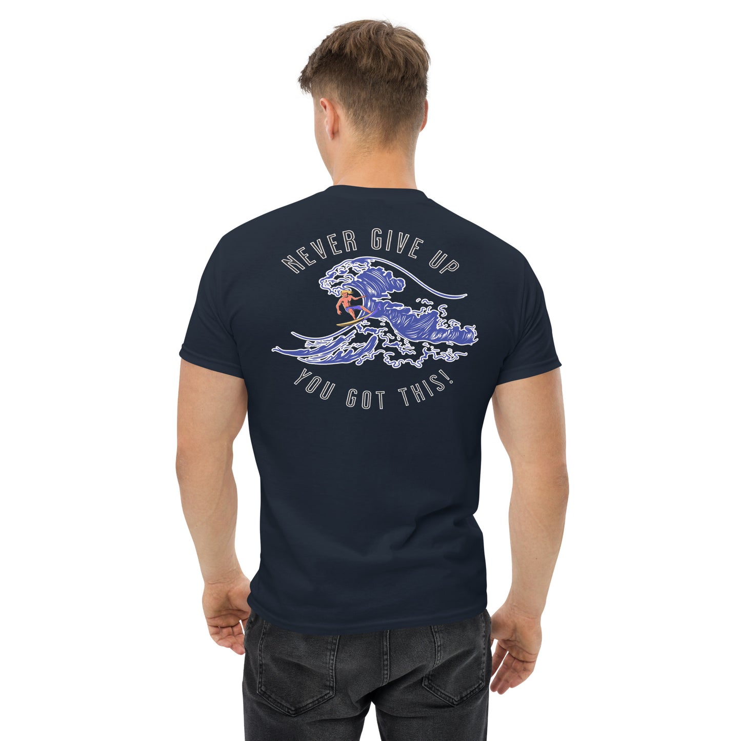 Surfer Never Give Up Men's Classic Tee