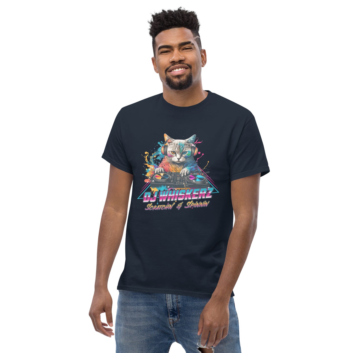 Cat DJ Whiskerz Men's Classic Tee