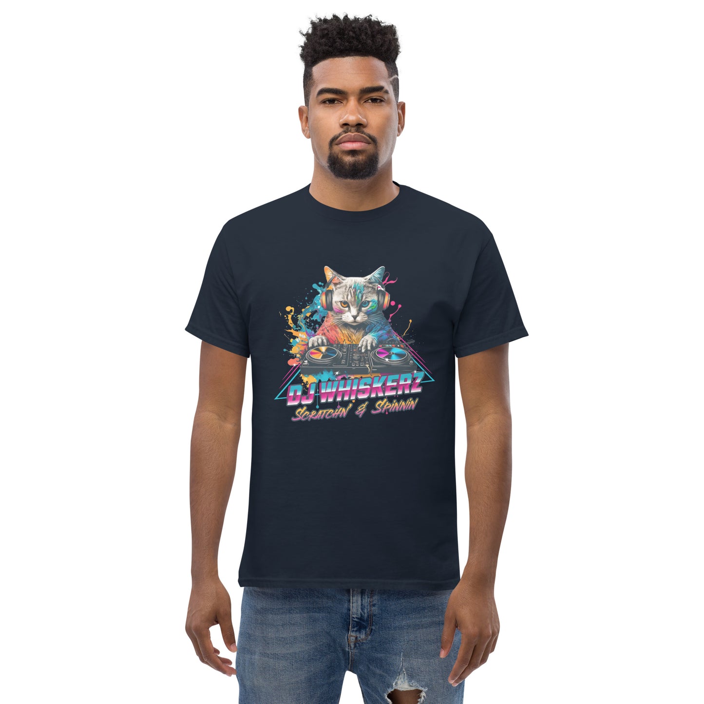 Cat DJ Whiskerz Men's Classic Tee