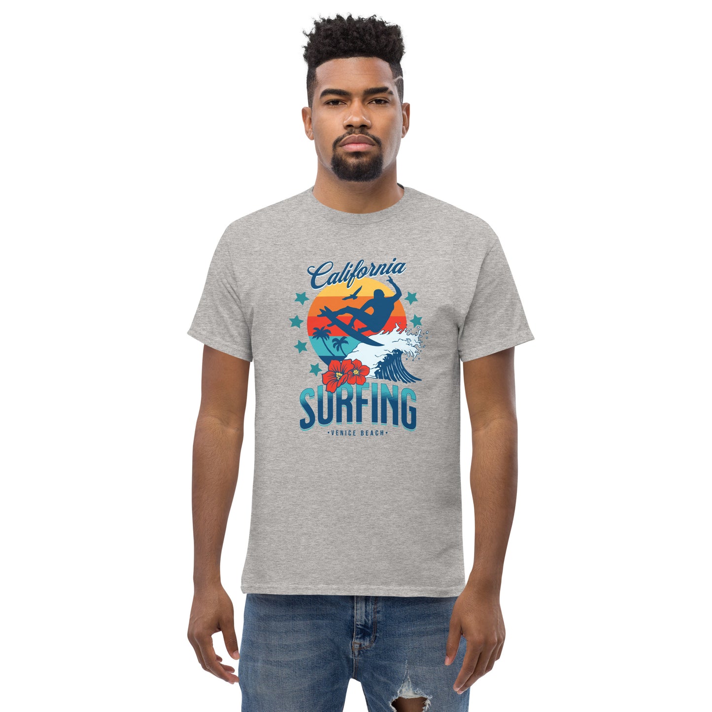 Surfing Venice Beach California Men's Classic Tee