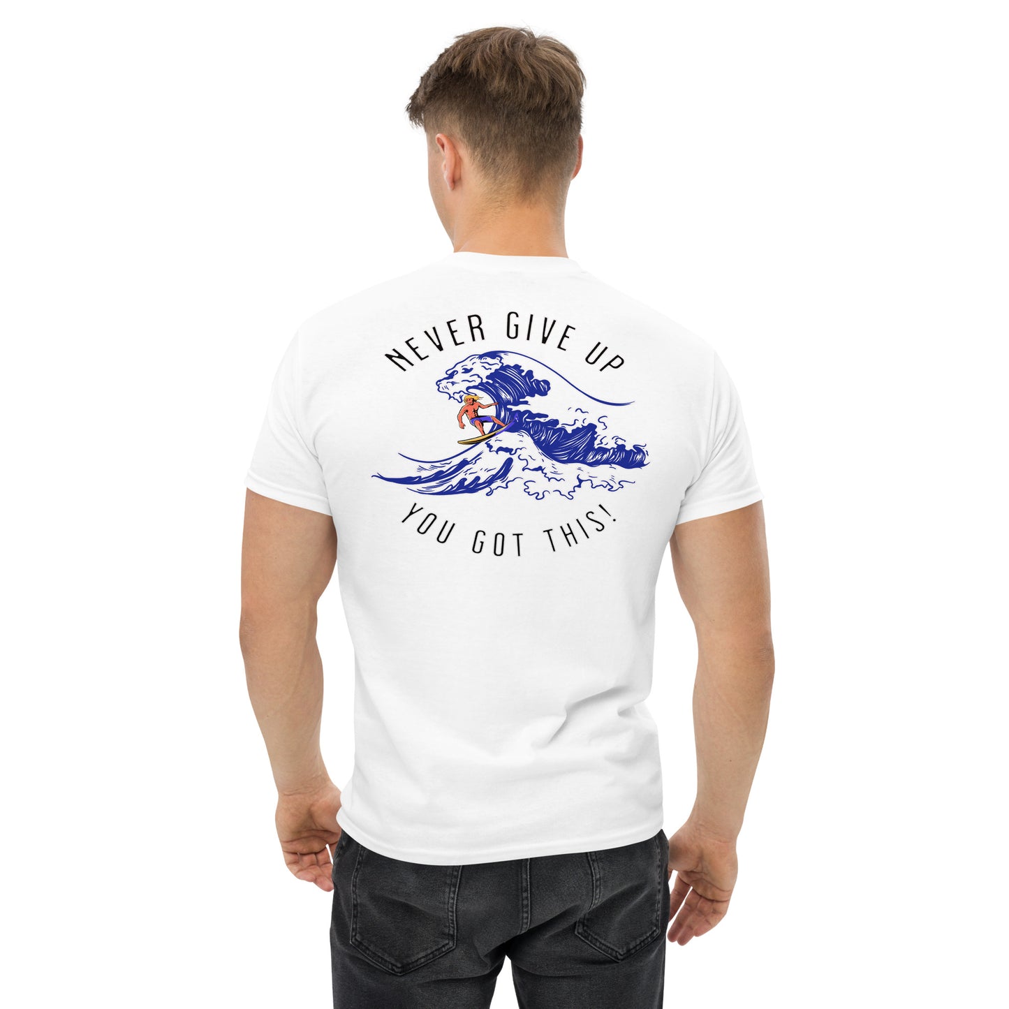 Surfer Never Give Up Men's Classic Tee