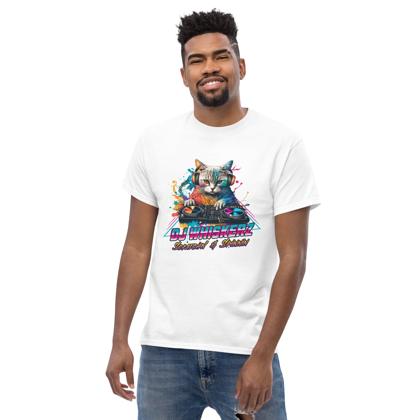 Cat DJ Whiskerz Men's Classic Tee