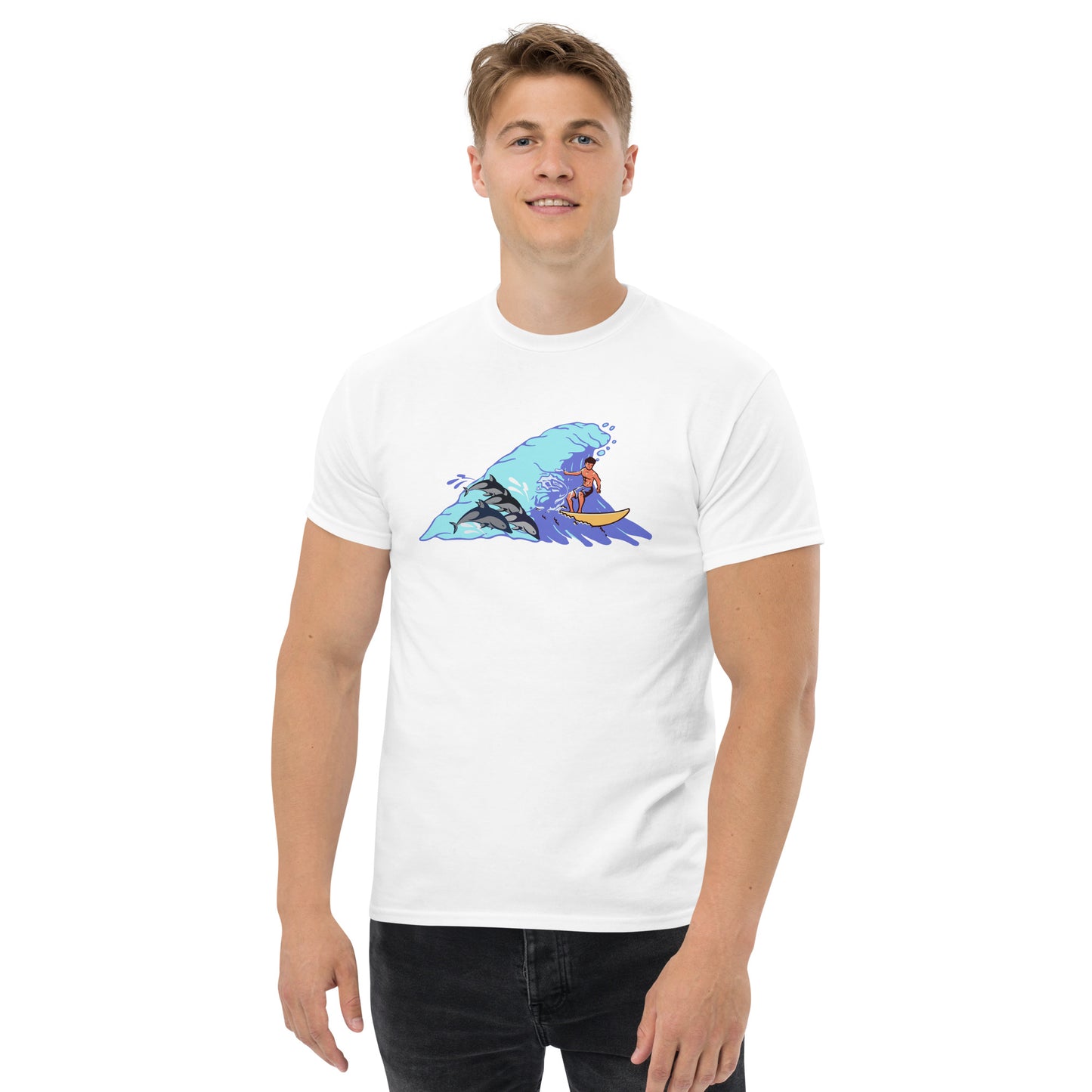 Surfing with Dolphins Men's Classic Tee