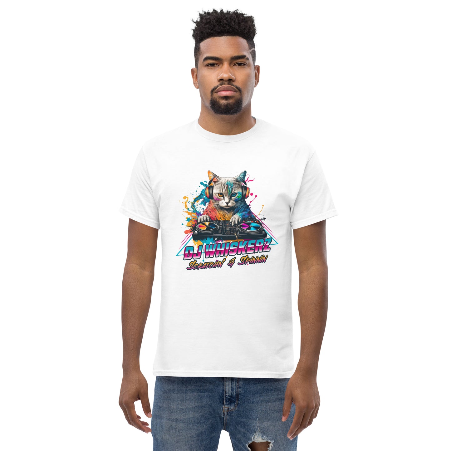 Cat DJ Whiskerz Men's Classic Tee