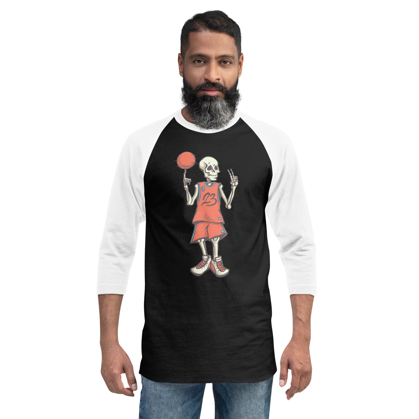 Baller Skeleton 3/4 Sleeve Raglan Shirt