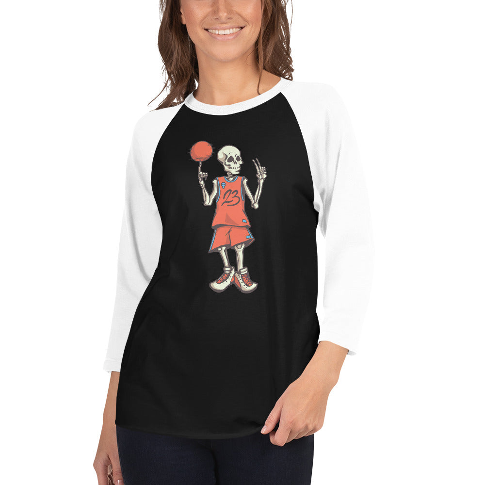 Baller Skeleton 3/4 Sleeve Raglan Shirt