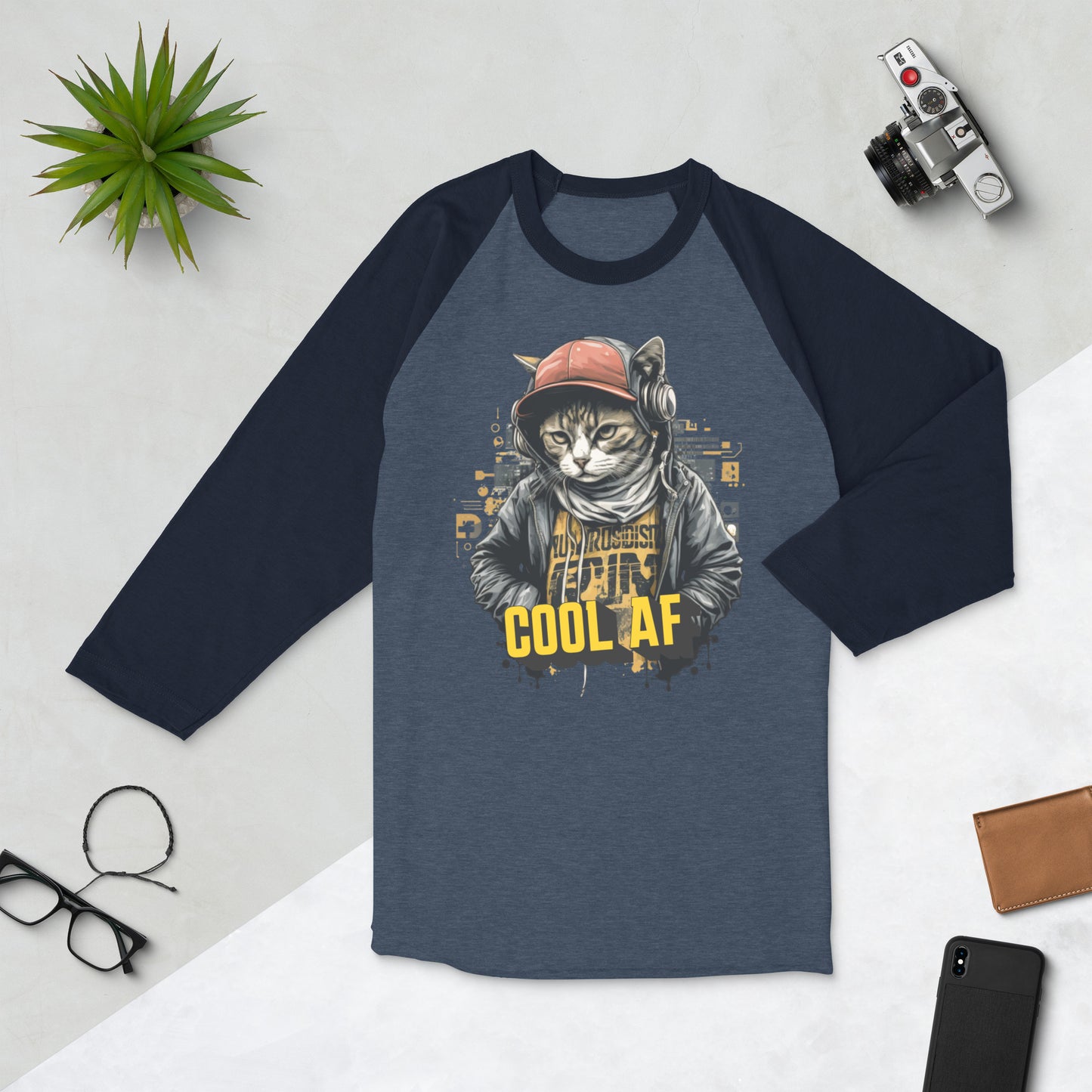 Cool Cat 3/4 Sleeve Raglan Shirt