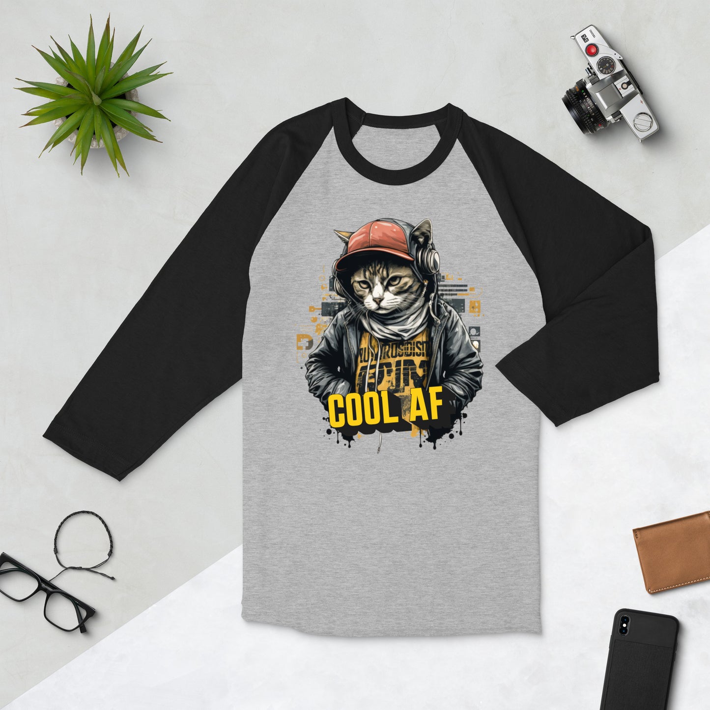 Cool Cat 3/4 Sleeve Raglan Shirt