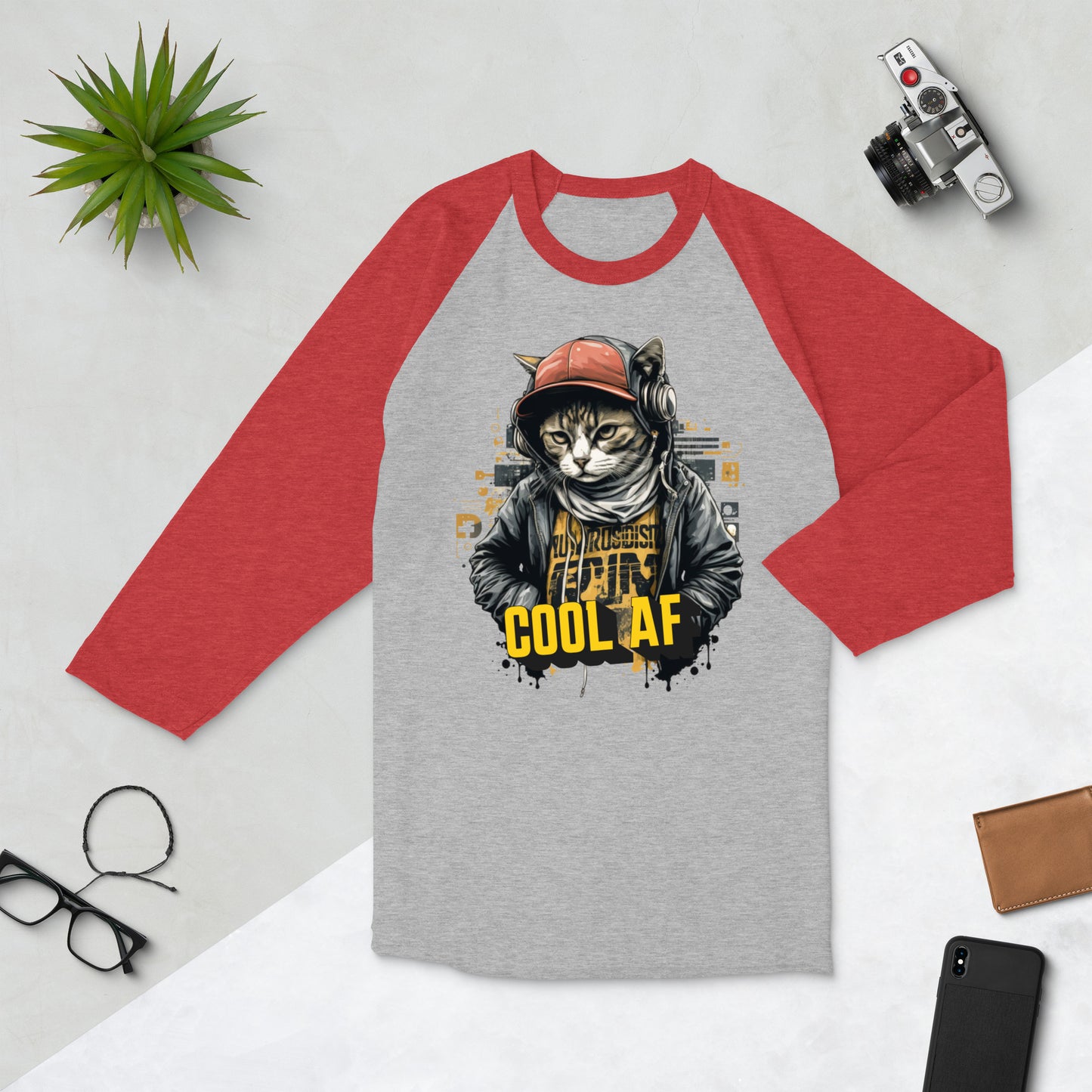 Cool Cat 3/4 Sleeve Raglan Shirt