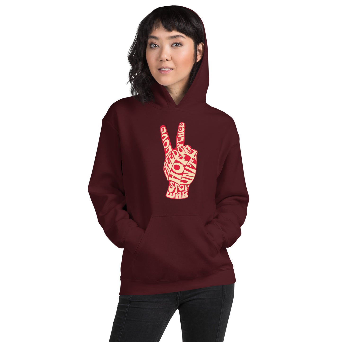 Peace Sign Hand Unisex Hoodie