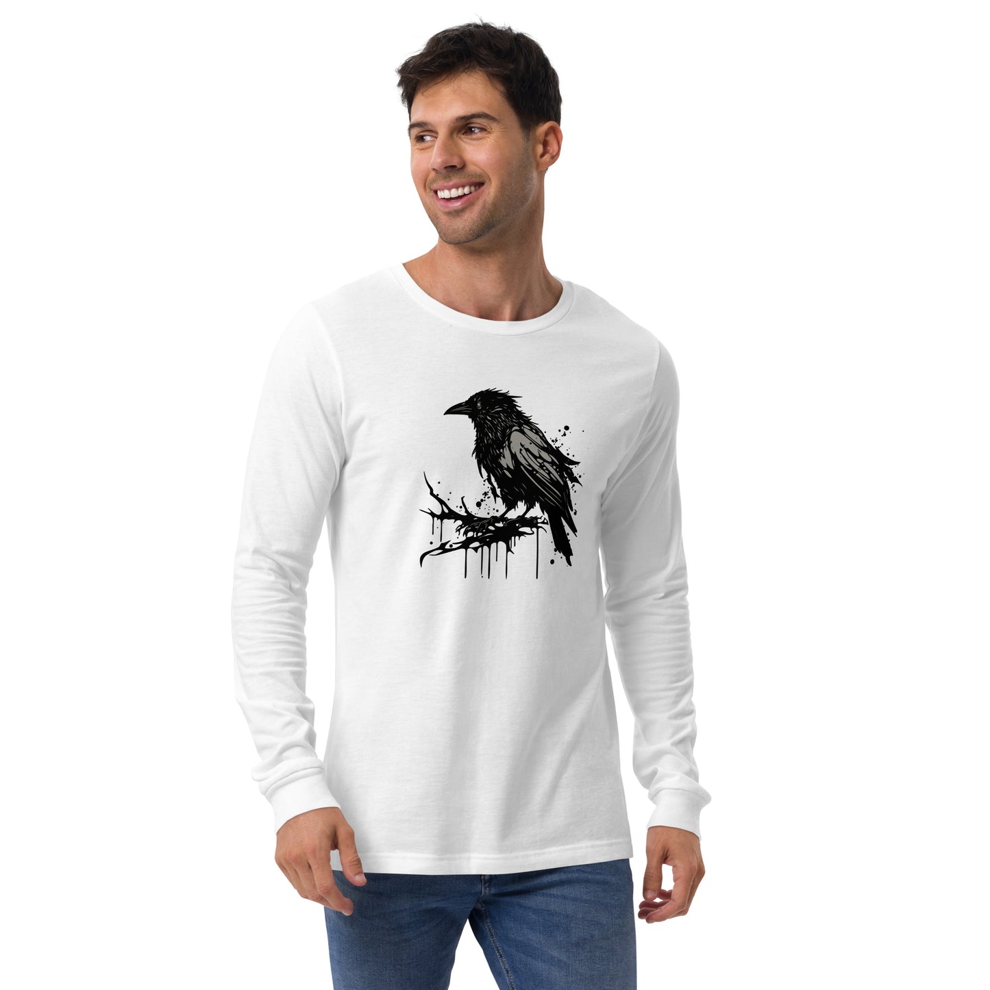 Raven Paint Splatter Unisex Long Sleeve Shirt