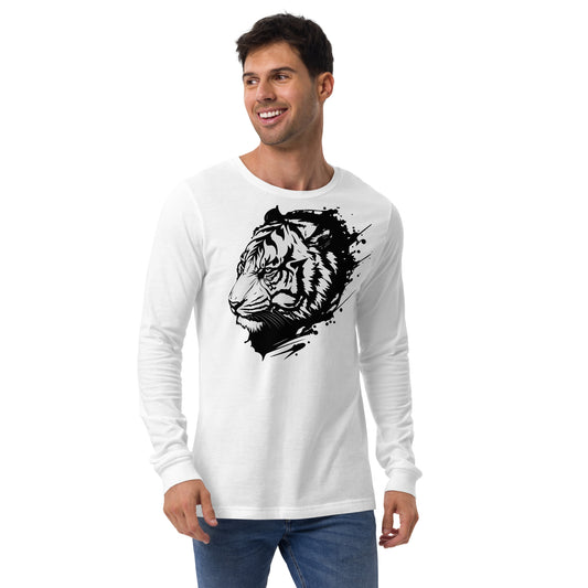 Tiger Paint Splatter Unisex Long Sleeve Shirt