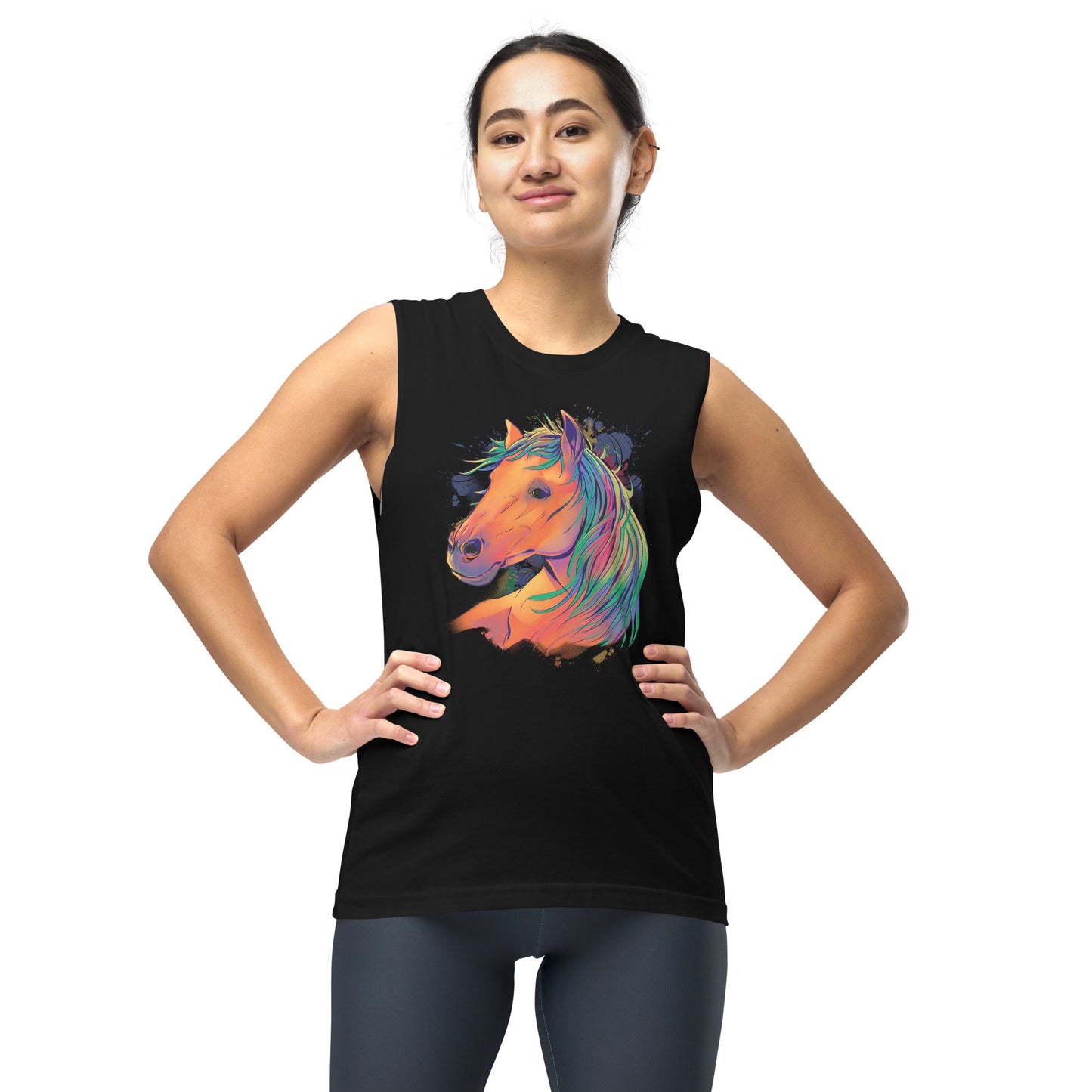 Horse Rainbow Unisex Muscle Shirt