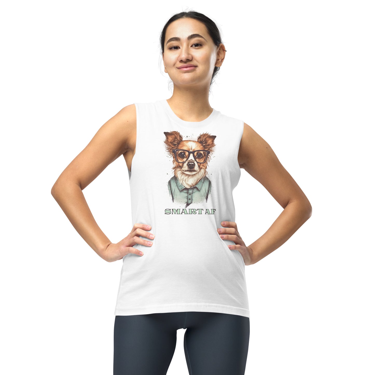 Smart AF Dog Unisex Muscle Shirt