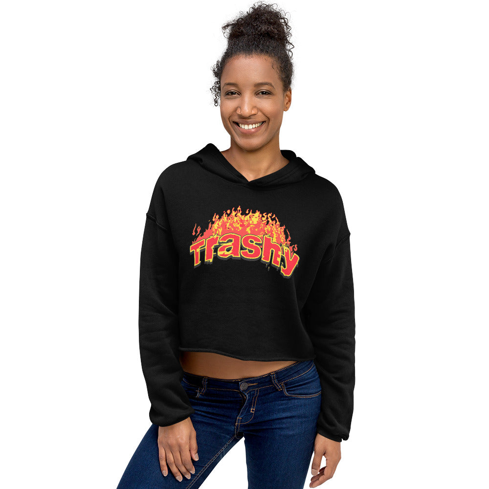 Trashy Flames Women's Crop Hoodie