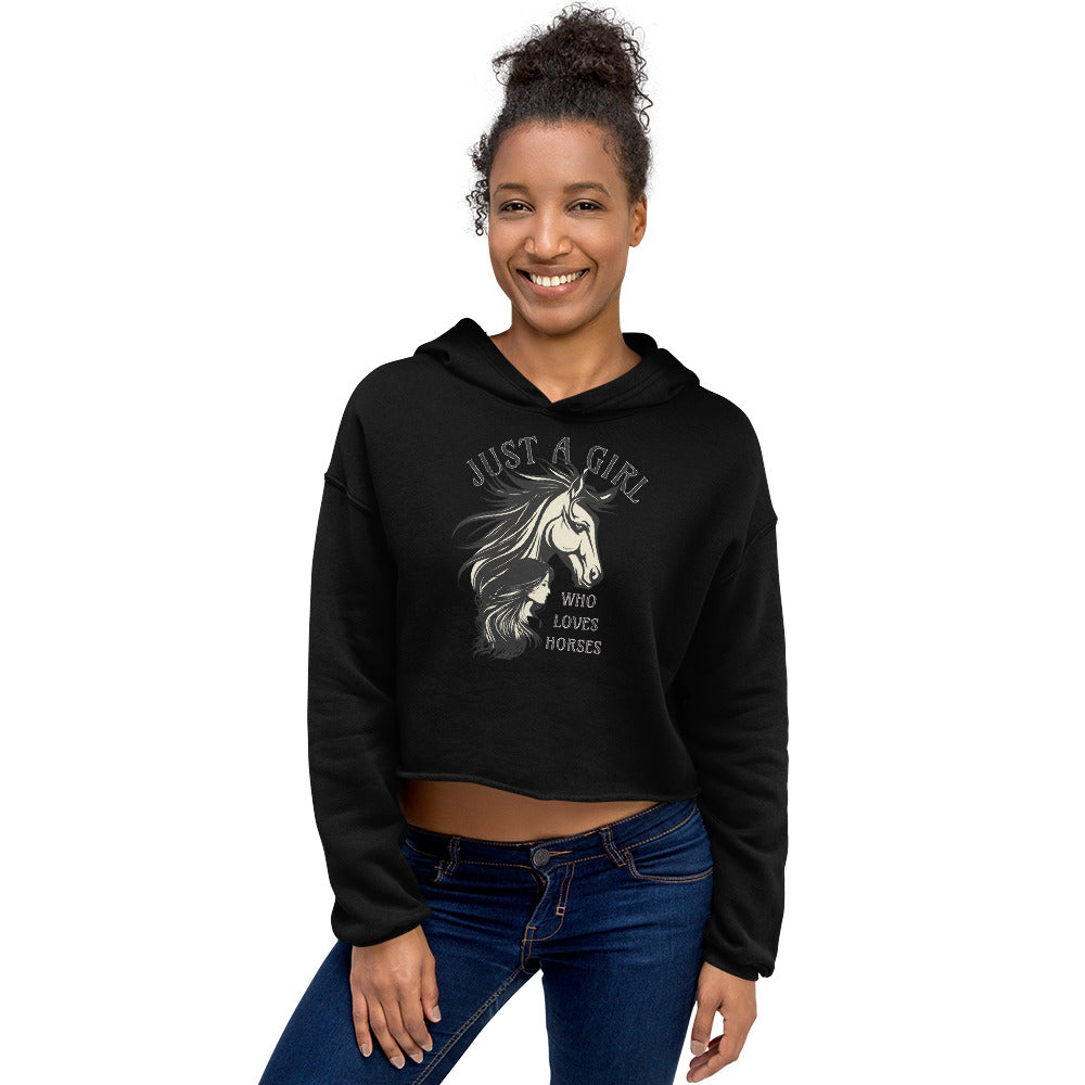 Just a Girl Who Loves Horses Women's Crop Hoodie