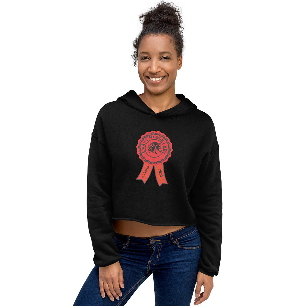 Crazy Horse Lady Women's Crop Hoodie