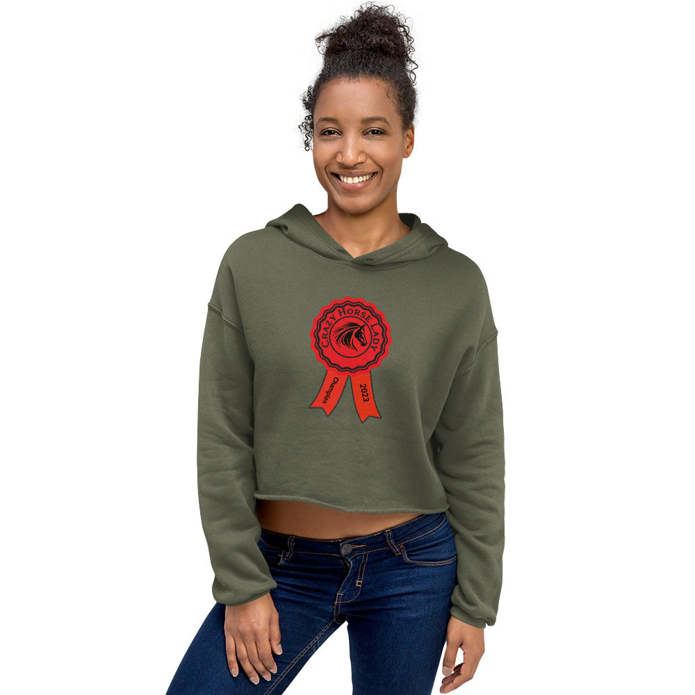 Crazy Horse Lady Women's Crop Hoodie