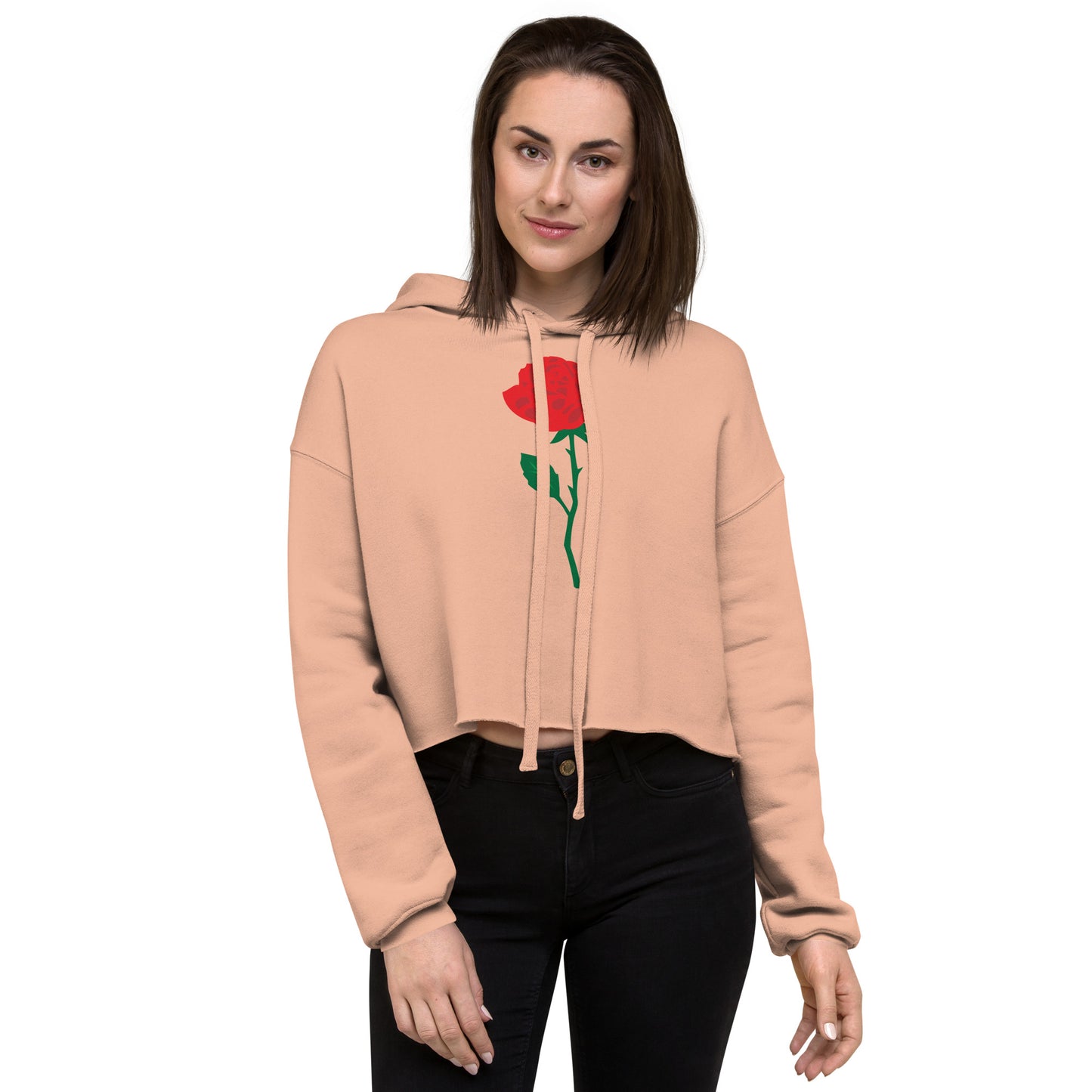 Red Rose Women's Crop Hoodie