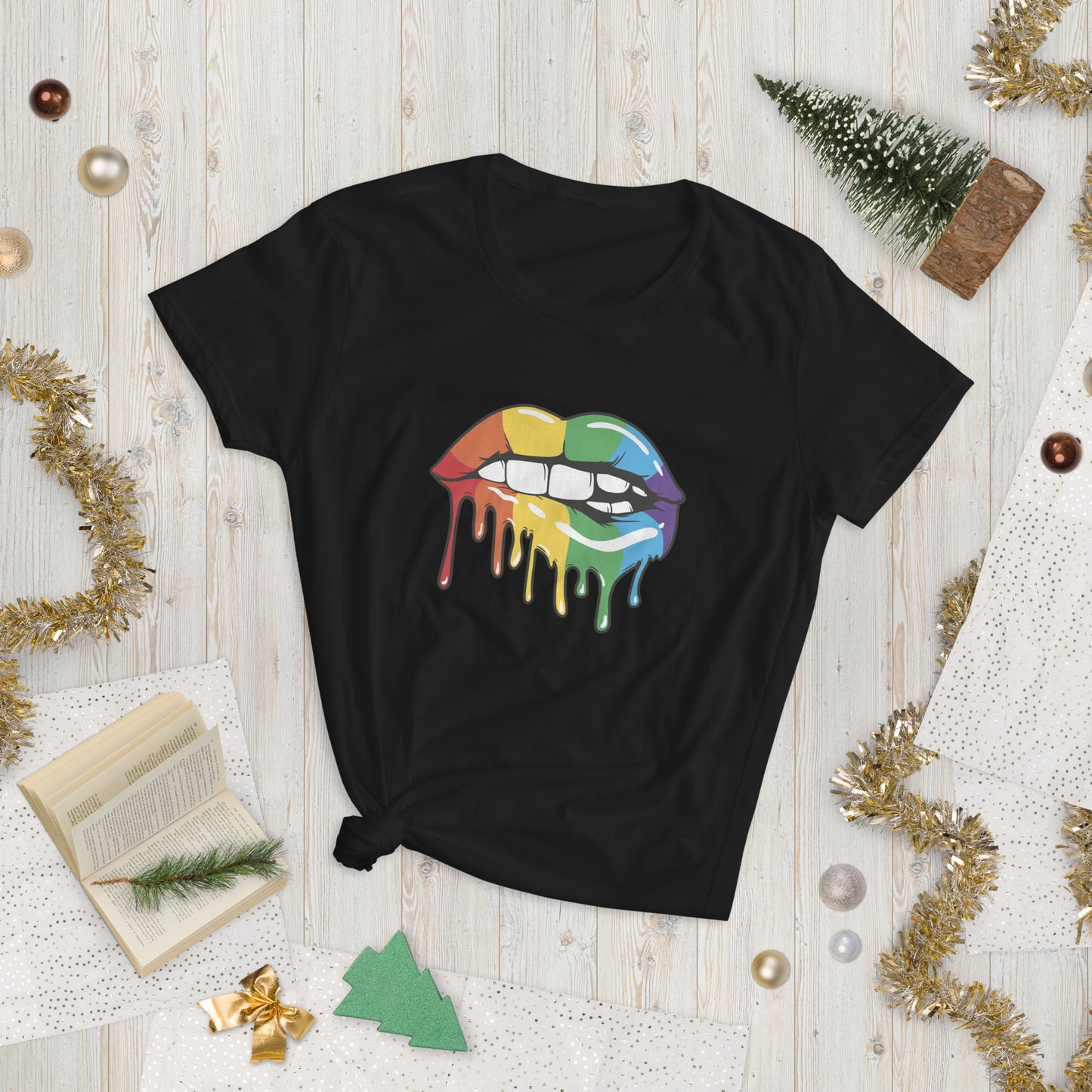 Rainbow Lips Women's Short Sleeve T-Shirt