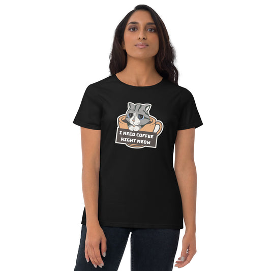 Coffee Cat Women's Short Sleeve T-Shirt