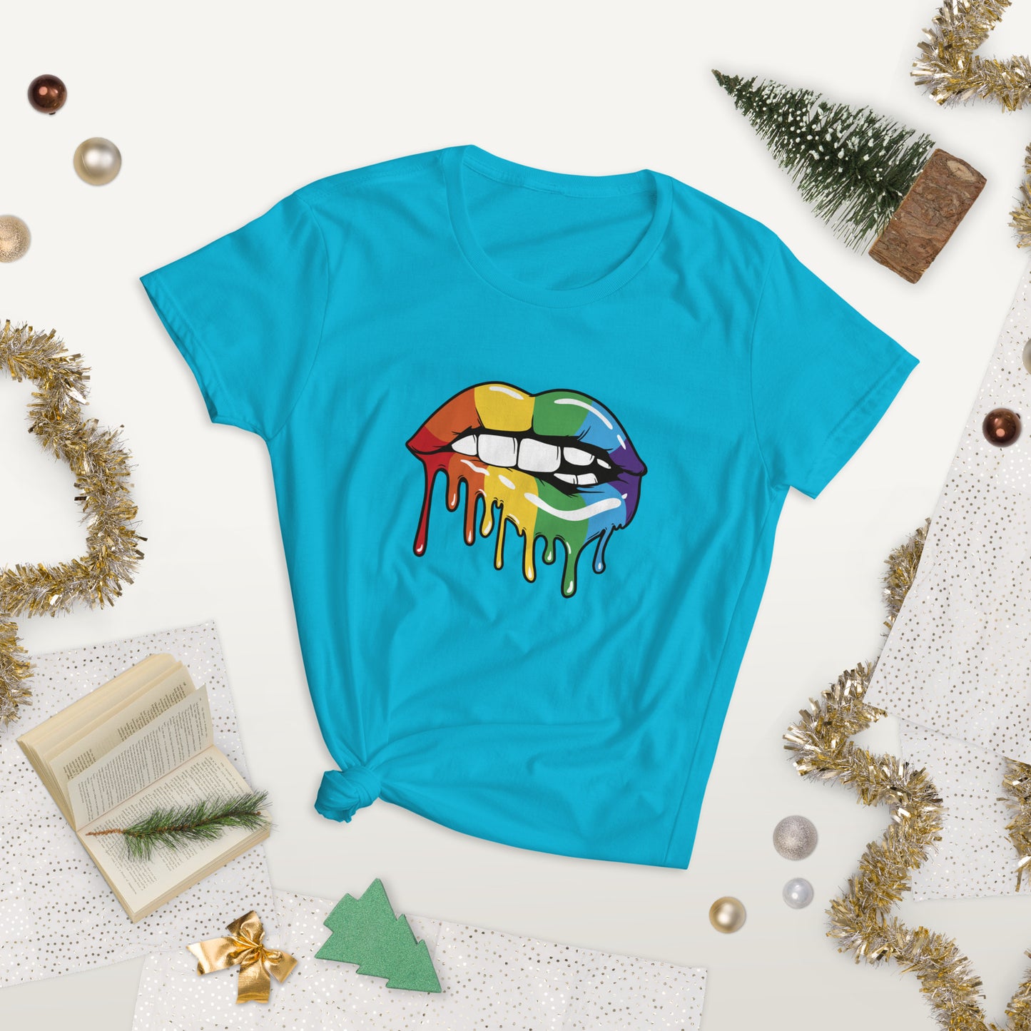 Rainbow Lips Women's Short Sleeve T-Shirt