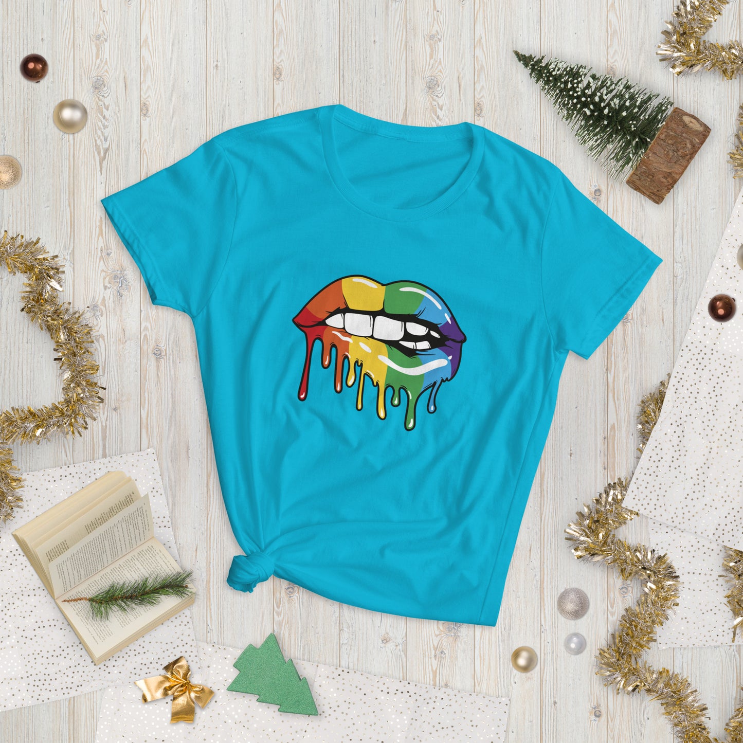 Rainbow Lips Women's Short Sleeve T-Shirt