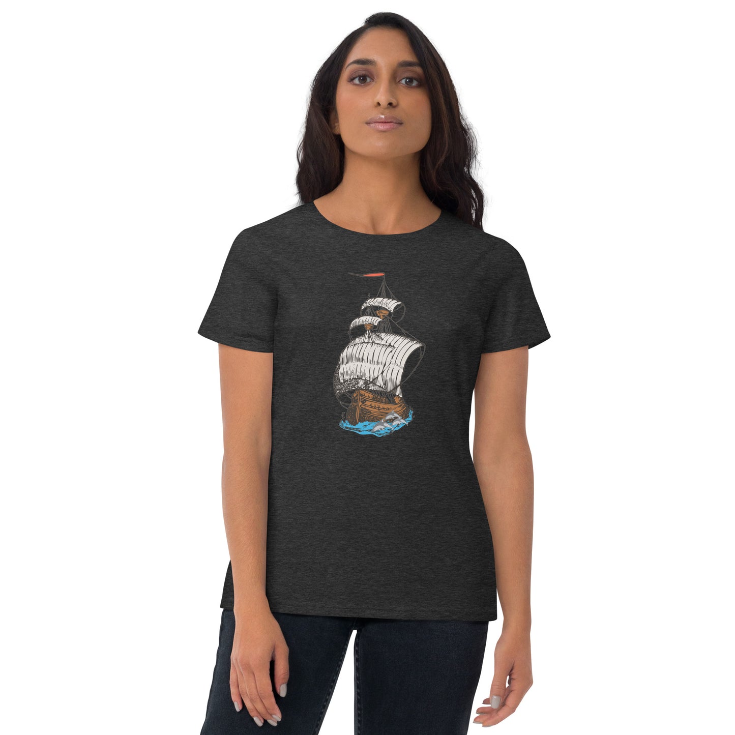 Ship & Dolphins Women's Short Sleeve T-Shirt