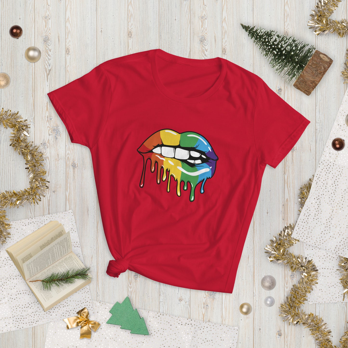 Rainbow Lips Women's Short Sleeve T-Shirt