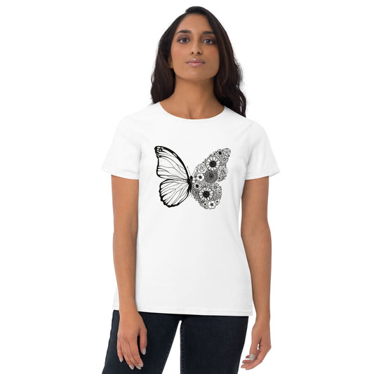 Butterfly Flowers Women's Short Sleeve T-Shirt