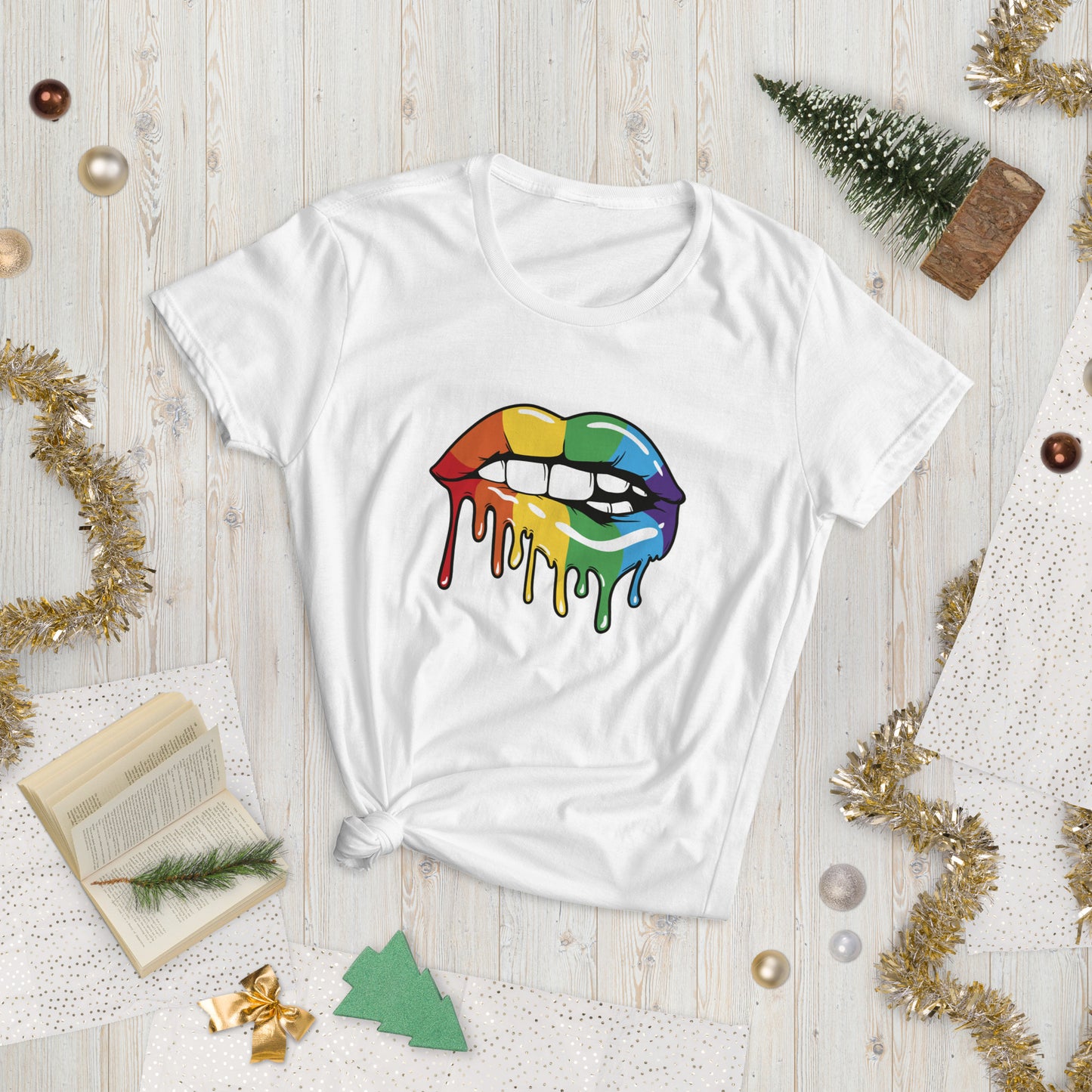 Rainbow Lips Women's Short Sleeve T-Shirt