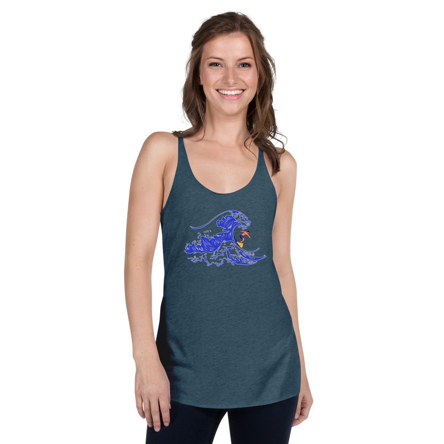 Surfing Big Waves Women's Racerback Tank