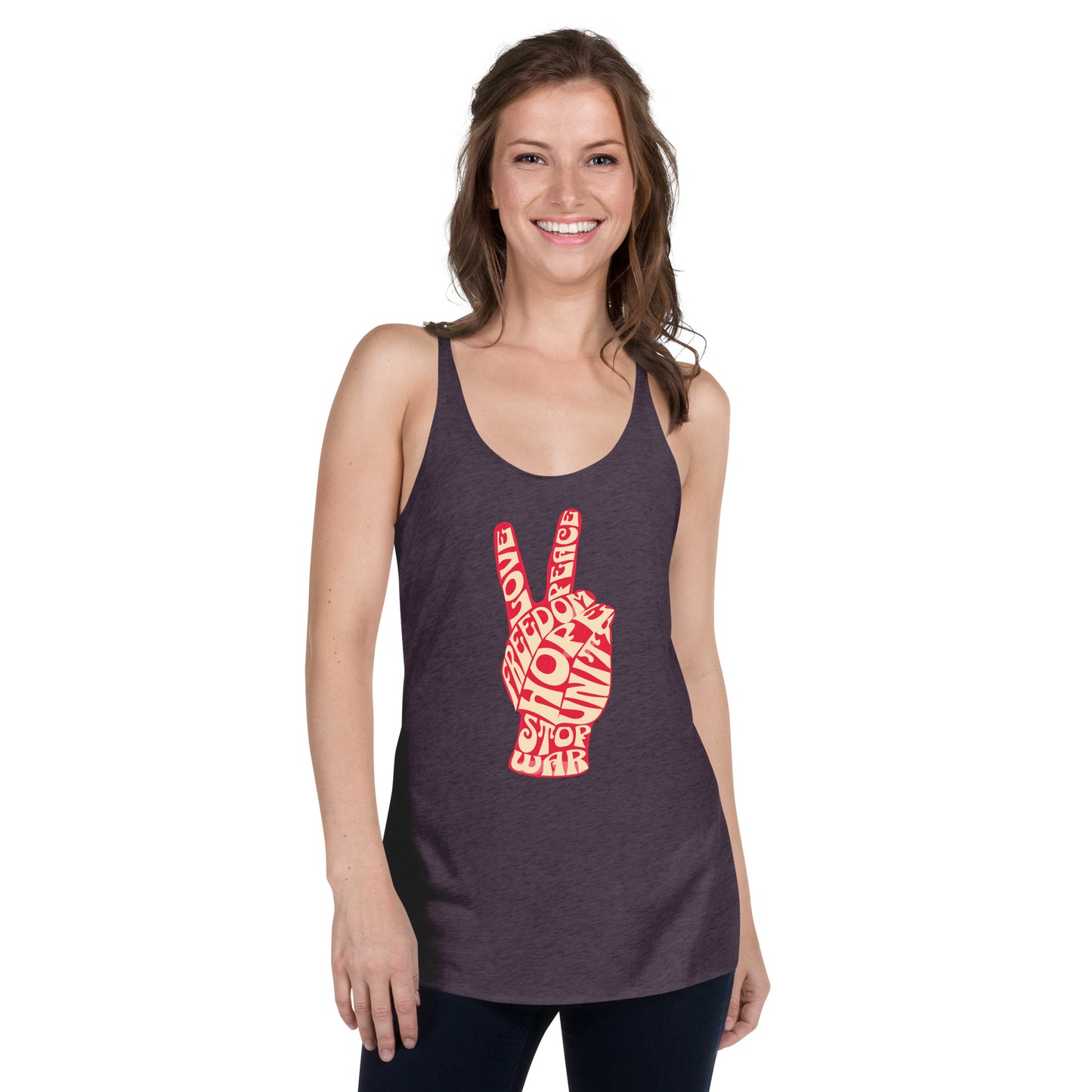 Peace Sign Hand Women's Racerback Tank